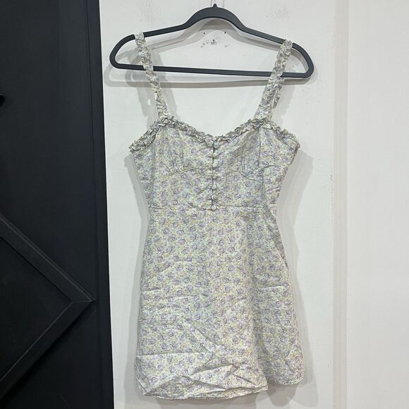 Zara Pastel Floral Mini Dress Size Medium Spring Cottage - Picture 3 of 8